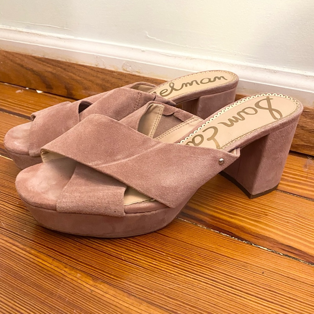•Sam Edelman• Jayne Suede Pink Heeled Sandal